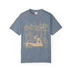 Lakeside Dock — Vintage Lake Cabin and Canoe Sketch Tee