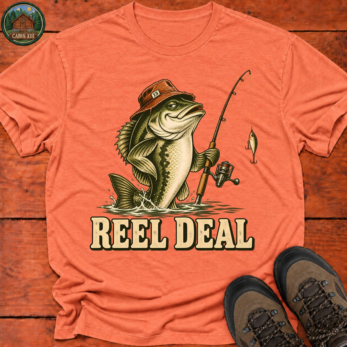 Reel Deal T-Shirt — Heather Orange