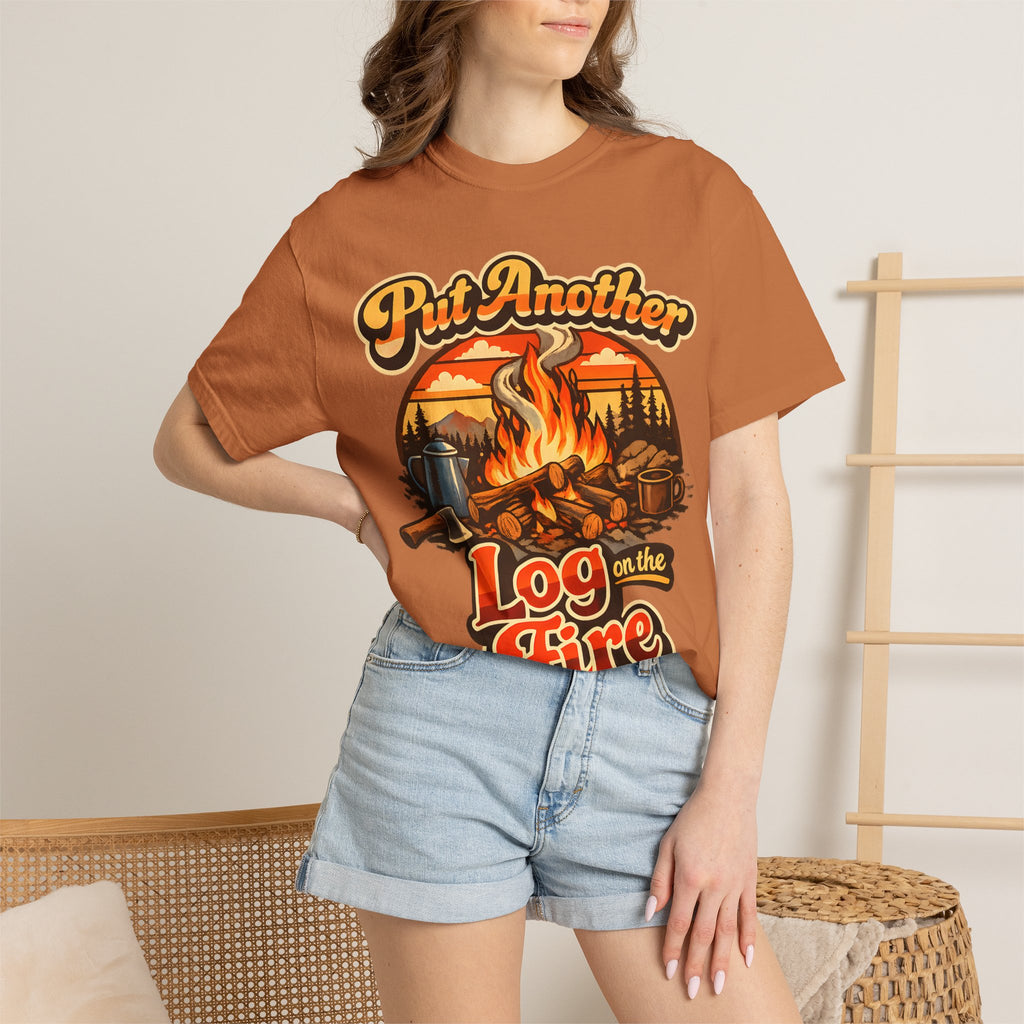 Put Another Log on the Fire — Retro Campfire Tee