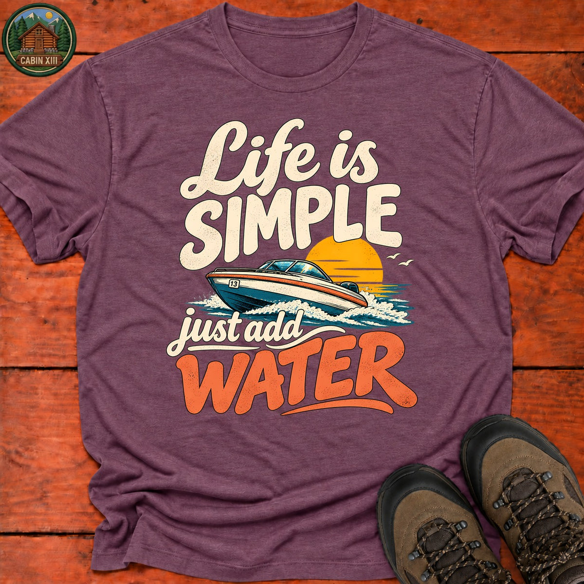 Life Is Simple T-Shirt — Heather Maroon