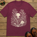Alien Hiding in the Bushes T-Shirt - Berry