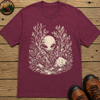 Alien Hiding in the Bushes T-Shirt - Berry