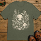 Alien Hiding in the Bushes T-Shirt - Moss