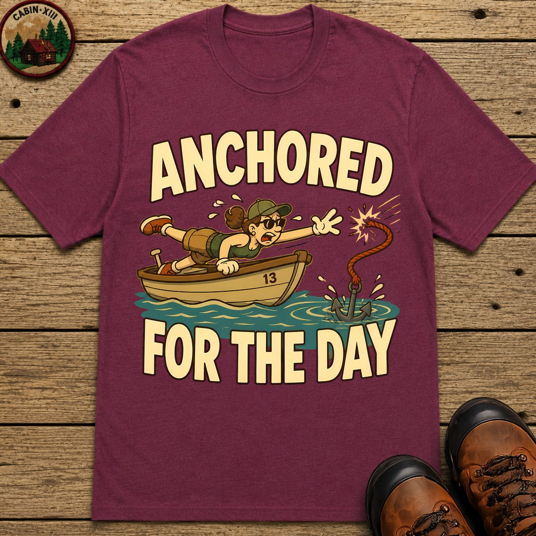 Anchored For The Day T-Shirt - Berry