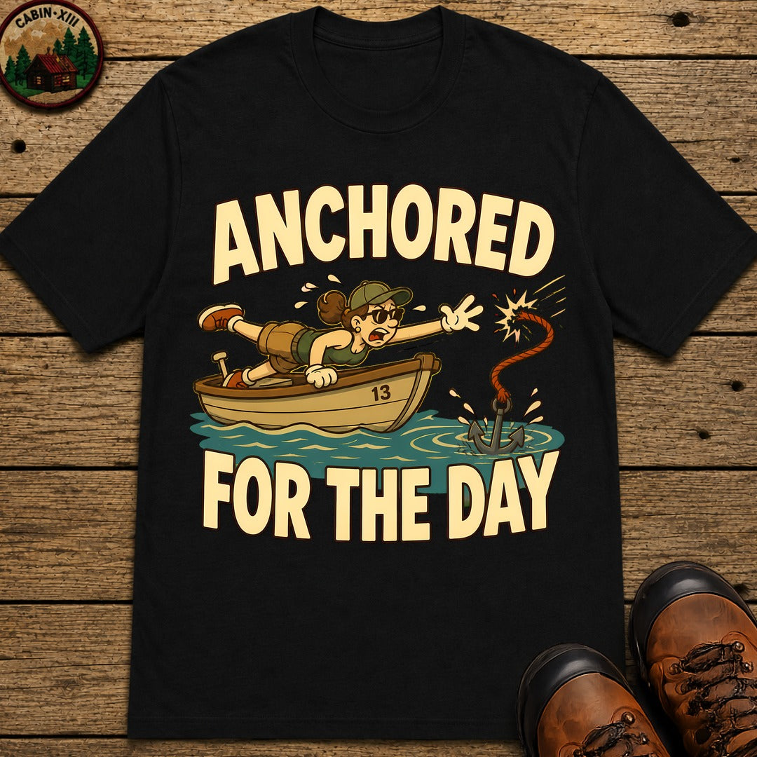 Anchored For The Day T-Shirt - Black