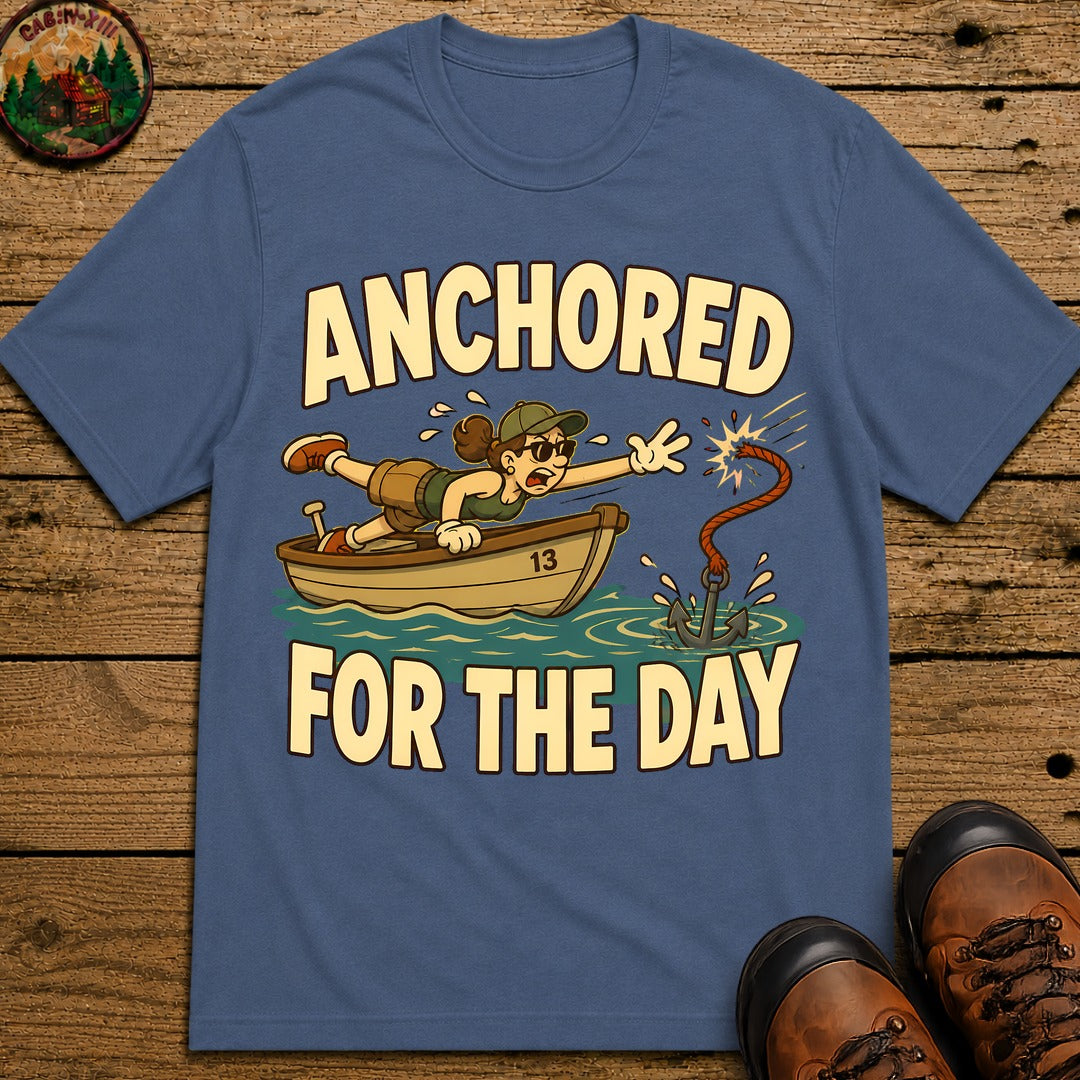 Anchored For The Day T-Shirt - Blue Jean