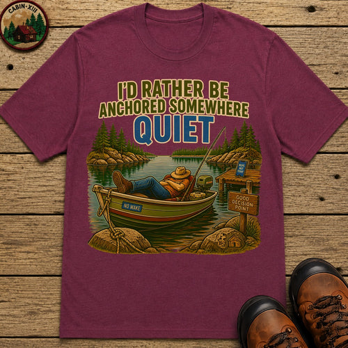 Anchored Somewhere Quiet T-Shirt - Berry