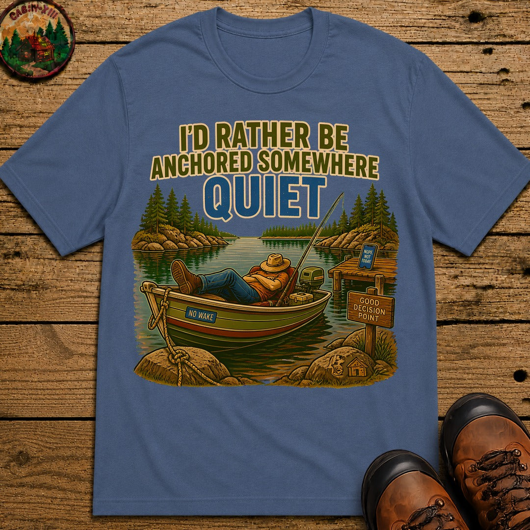 Anchored Somewhere Quiet T-Shirt - Blue Jean