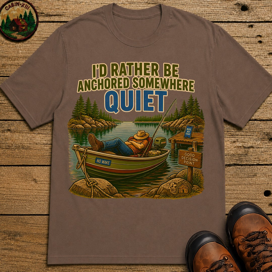 Anchored Somewhere Quiet T-Shirt - Espresso