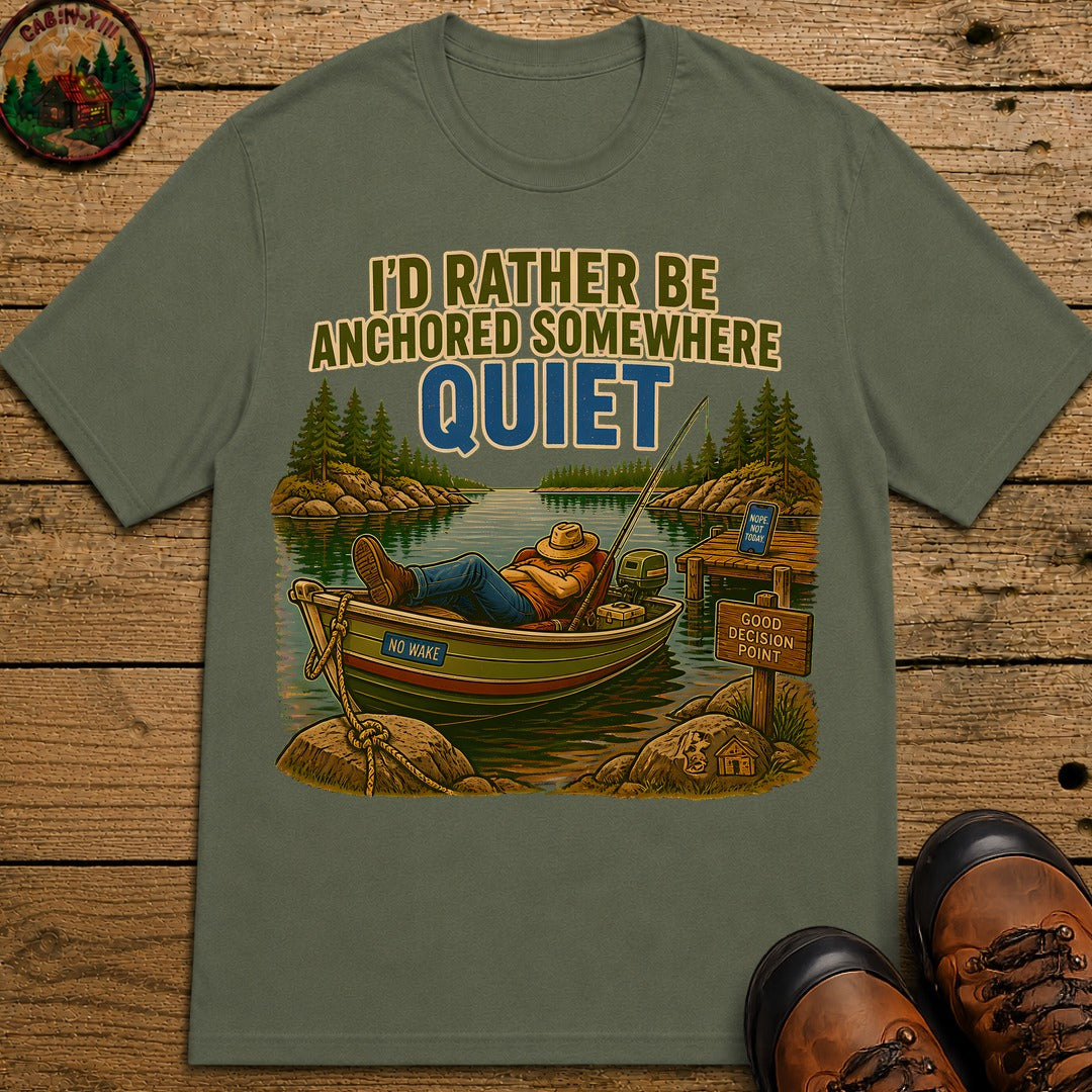 Anchored Somewhere Quiet T-Shirt - Moss