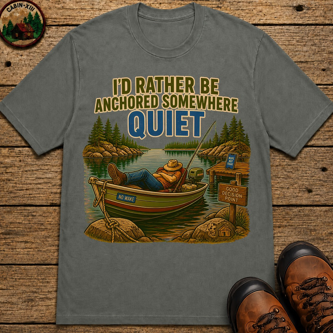Anchored Somewhere Quiet T-Shirt - Pepper