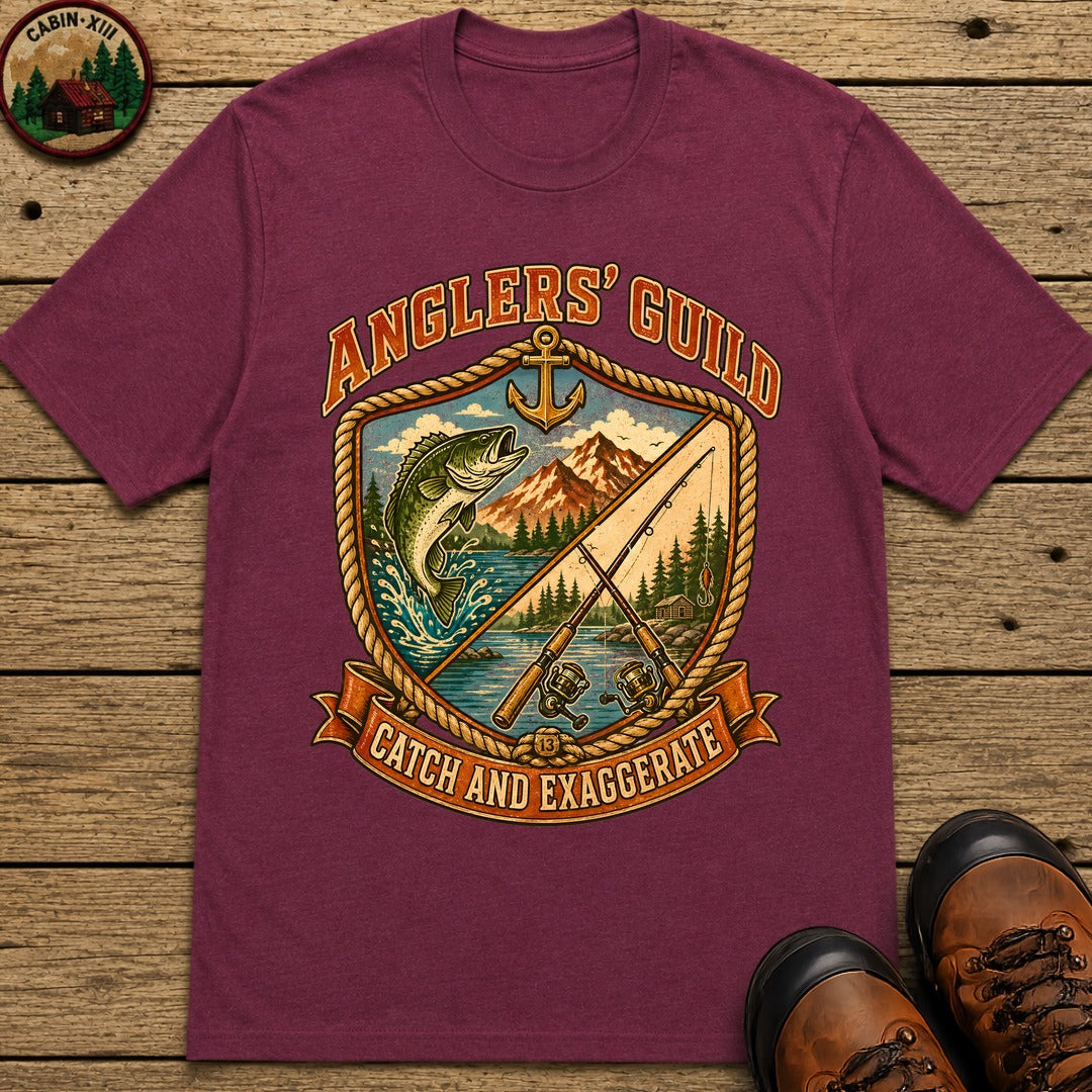 Angler'S Guild Crest T Shirt - Berry