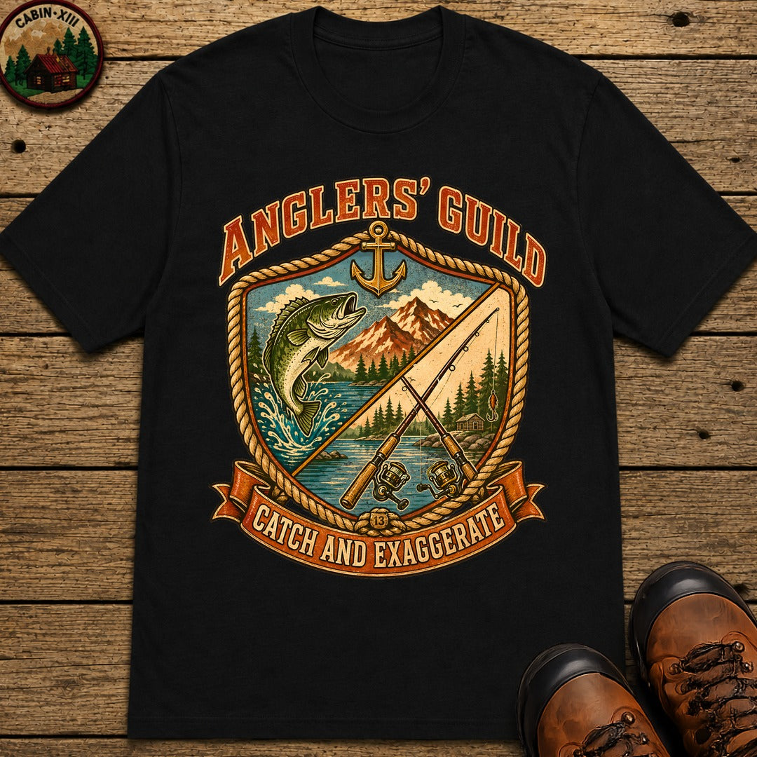 Angler'S Guild Crest T Shirt - Black