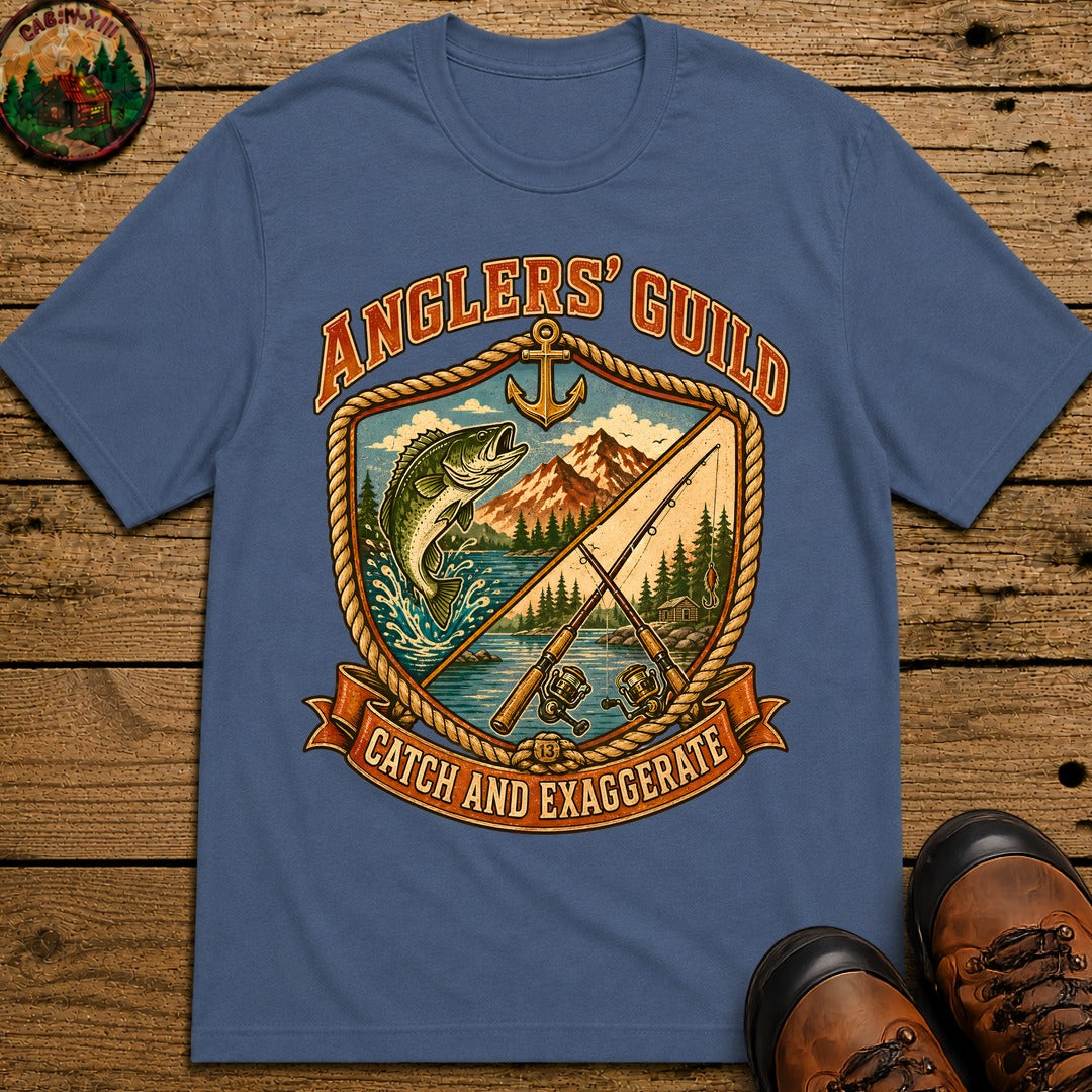 Angler'S Guild Crest T Shirt - Blue Jean