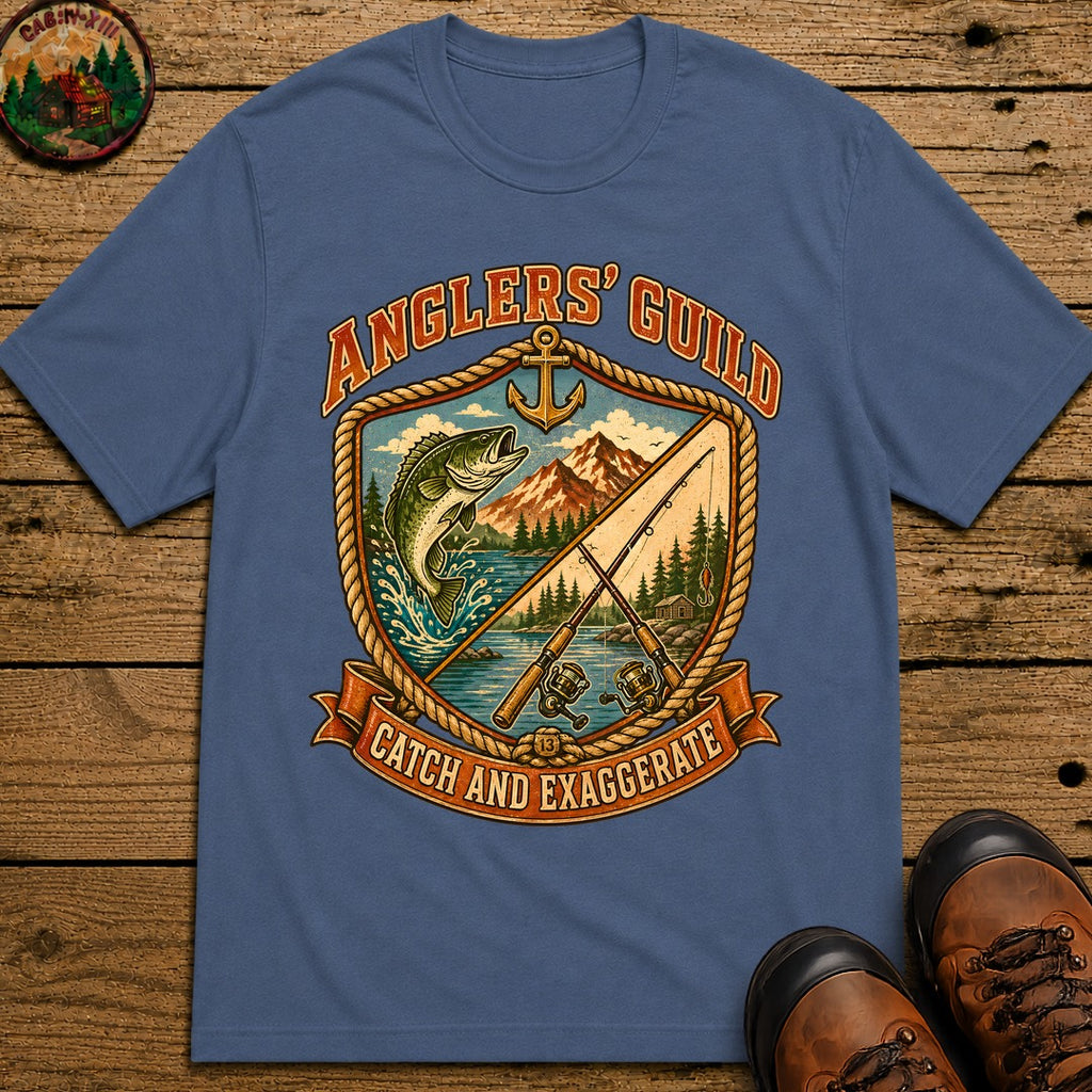 Angler'S Guild Crest T Shirt - Blue Jean
