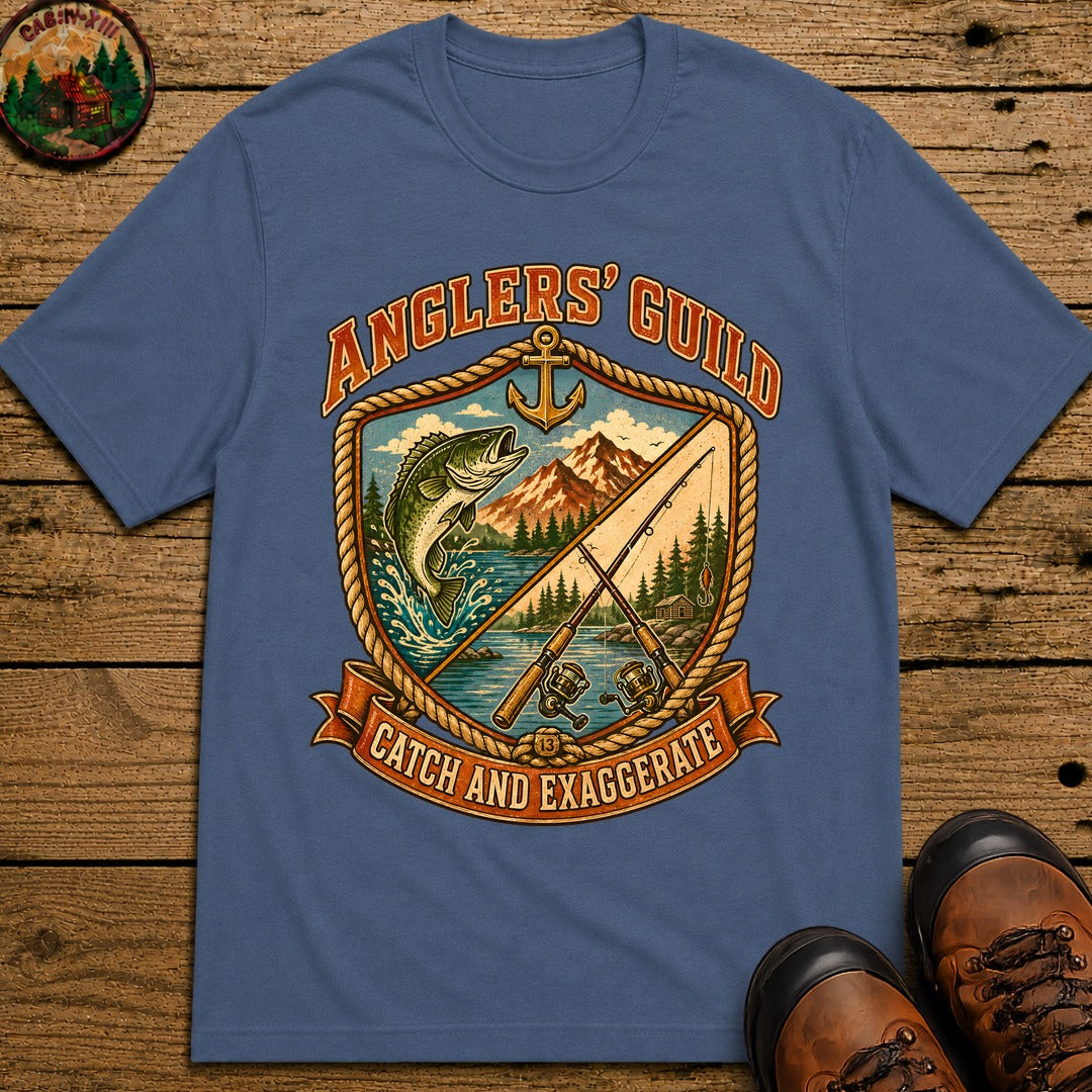 Angler'S Guild Crest T Shirt - Blue Jean