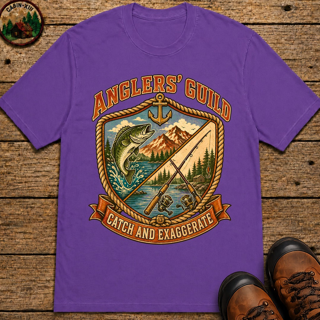 Angler'S Guild Crest T Shirt - Grape