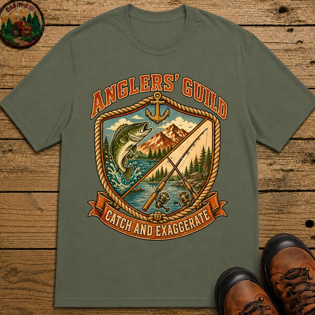 Angler'S Guild Crest T Shirt - Moss
