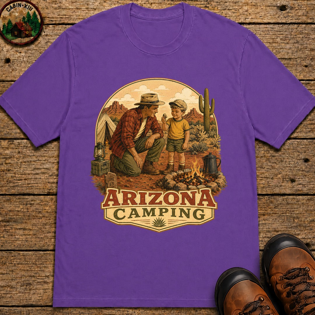 Arizona Camping: Dad and Son T-Shirt - Grape