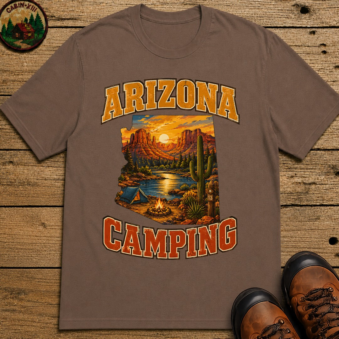 Arizona Camping Shirt — Red Rock Canyon Vintage Outdoor Tee - Espresso