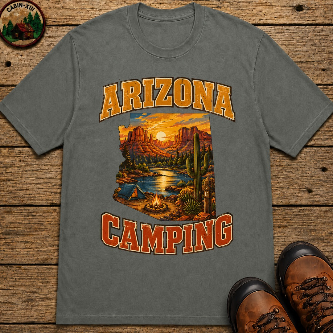 Arizona Camping Shirt — Red Rock Canyon Vintage Outdoor Tee - Pepper
