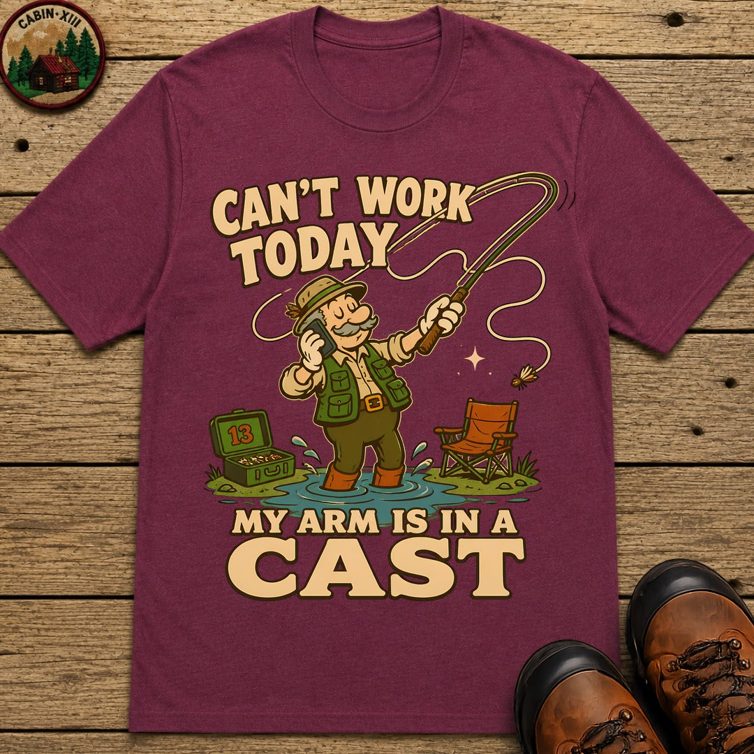 Arm In A Cast T-Shirt - Berry