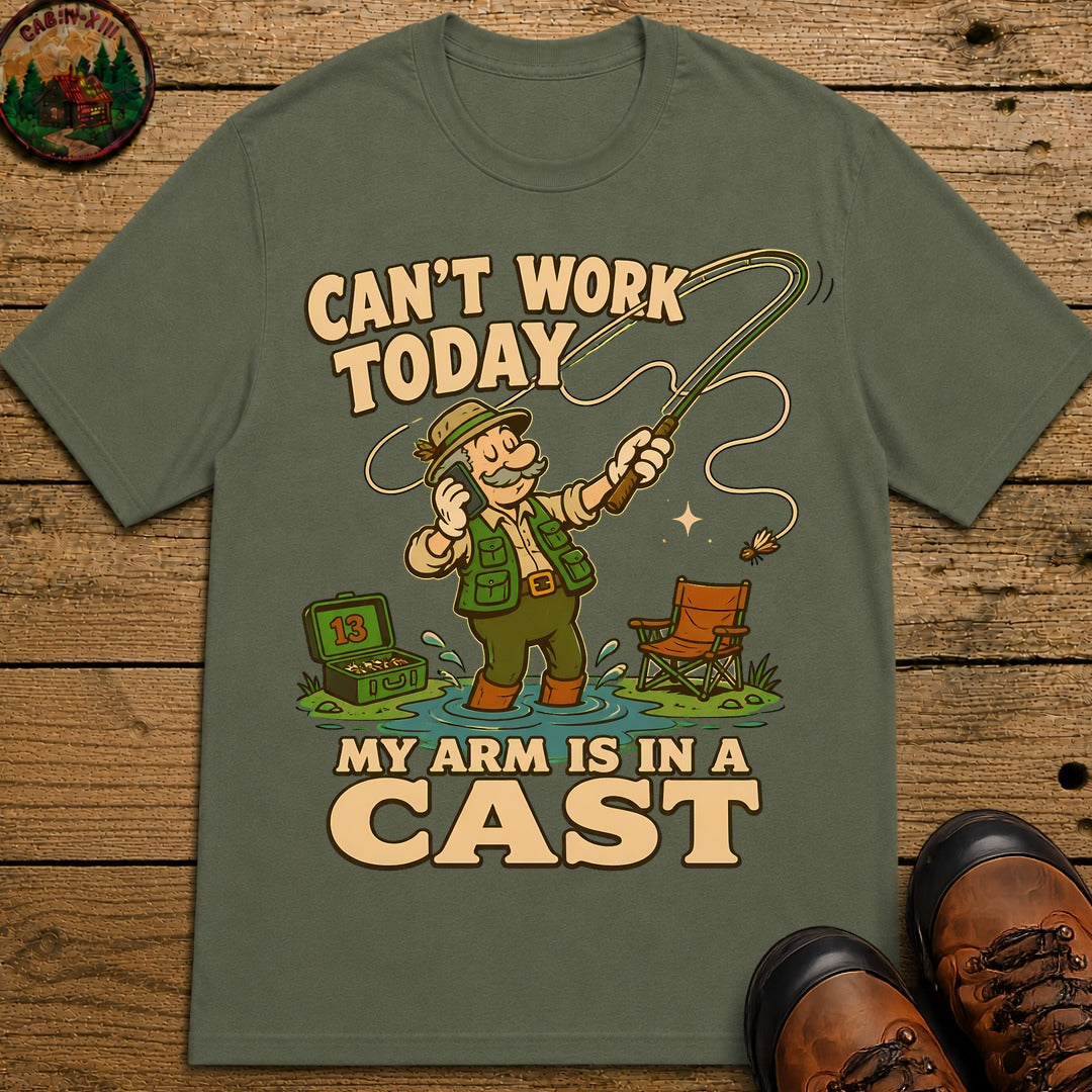 Arm In A Cast T-Shirt - Moss