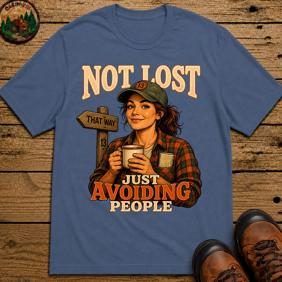 Avoiding People T-Shirt - Blue Jean