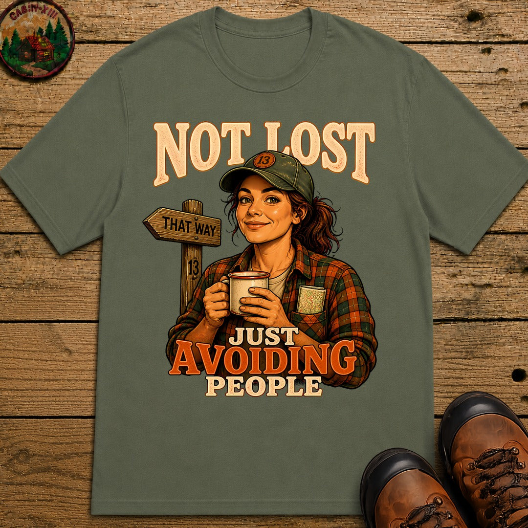 Avoiding People T-Shirt - Moss