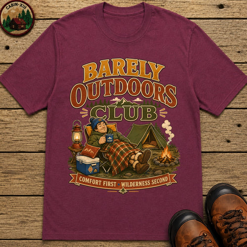 Barely Outdoors Club T-Shirt - Berry
