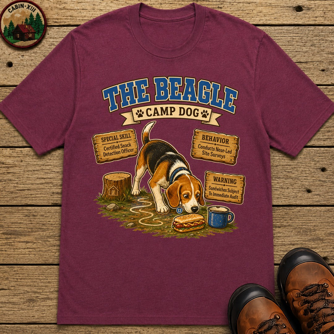 Beagle Camp Dog T-Shirt - Berry