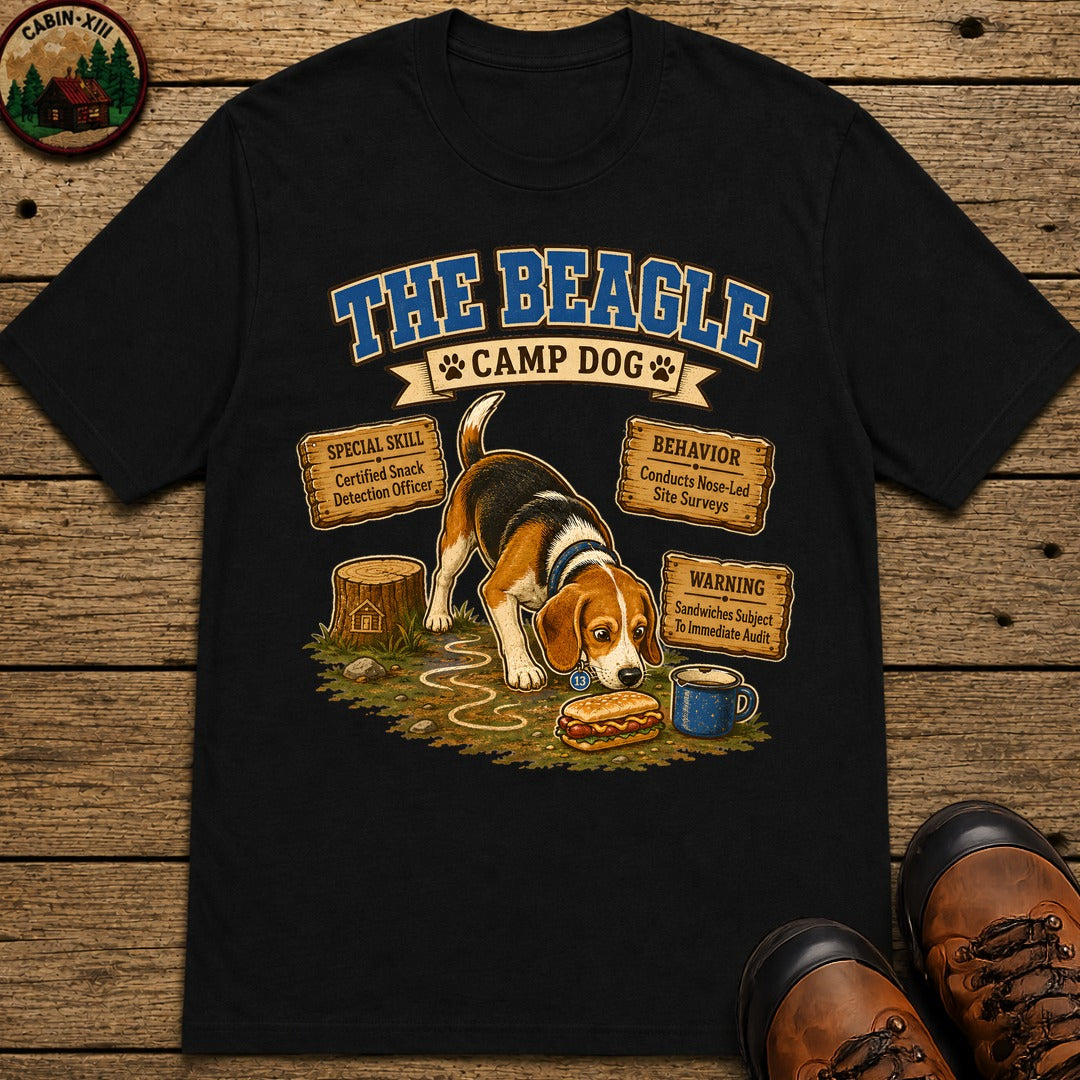 Beagle Camp Dog T-Shirt - Black