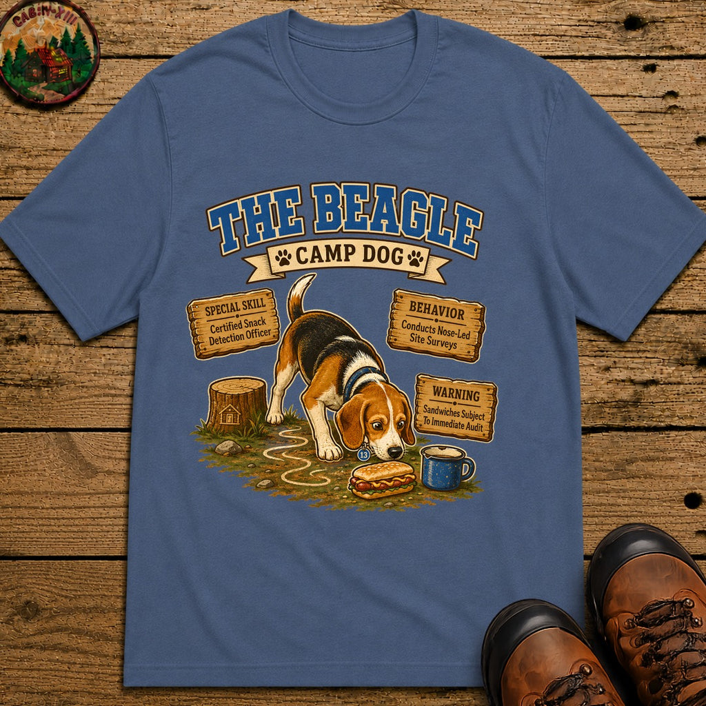 Beagle Camp Dog T-Shirt - Blue Jean