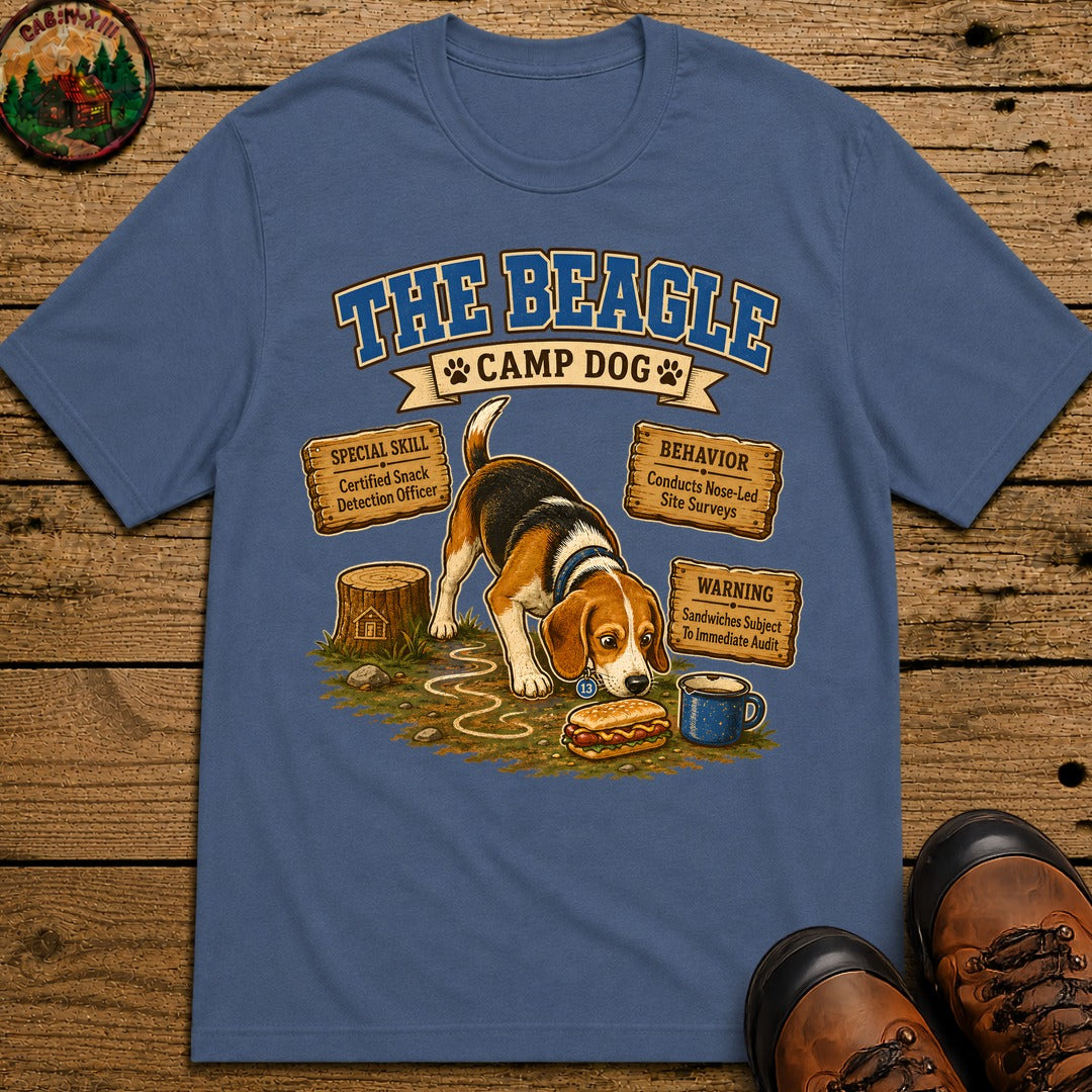 Beagle Camp Dog T-Shirt - Blue Jean
