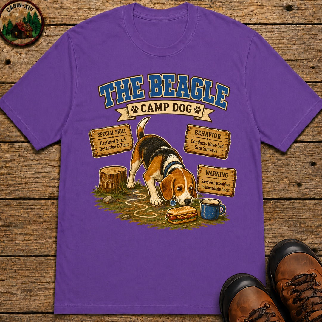 Beagle Camp Dog T-Shirt - Grape