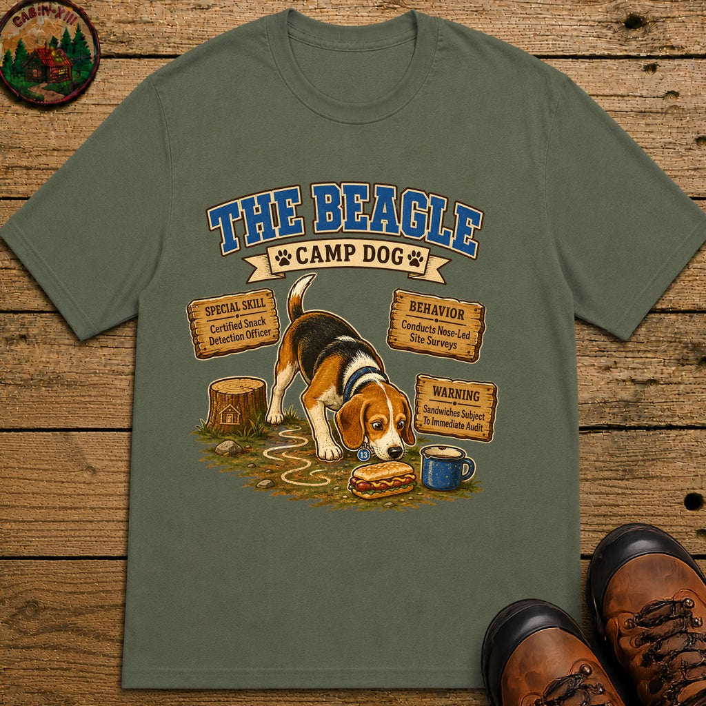 Beagle Camp Dog T-Shirt - Moss