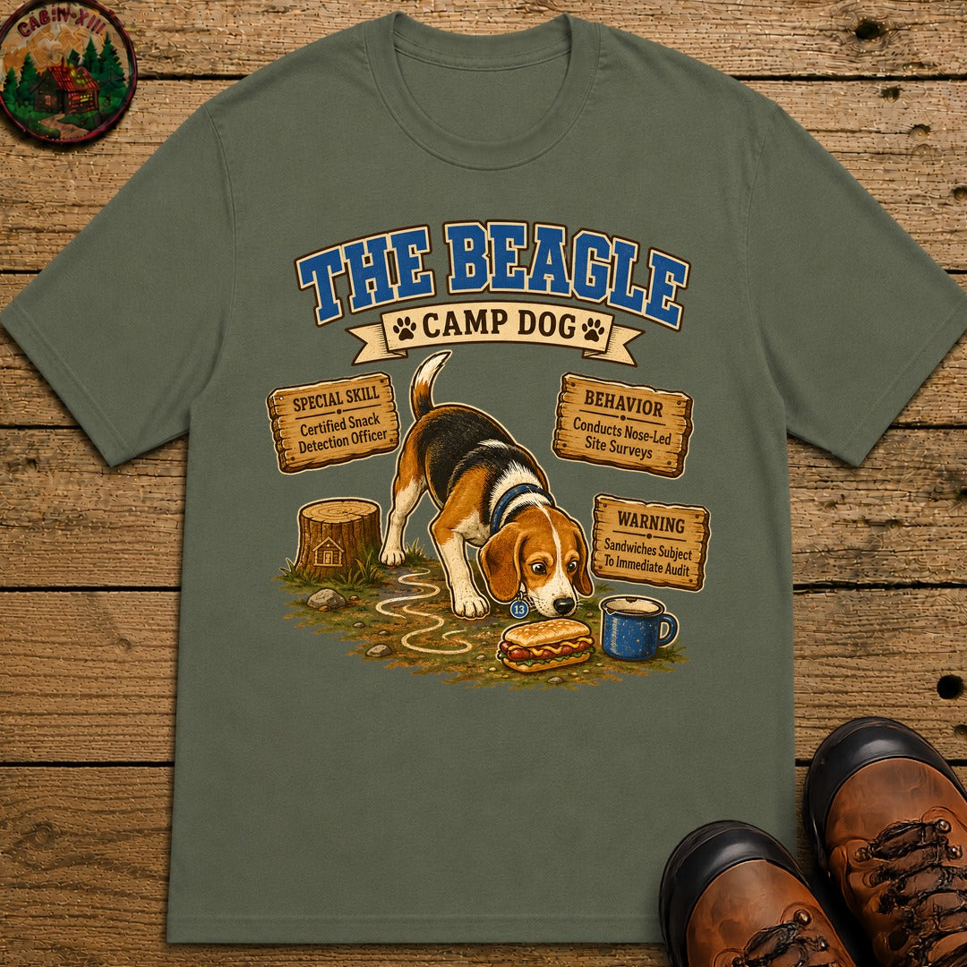 Beagle Camp Dog T-Shirt - Moss