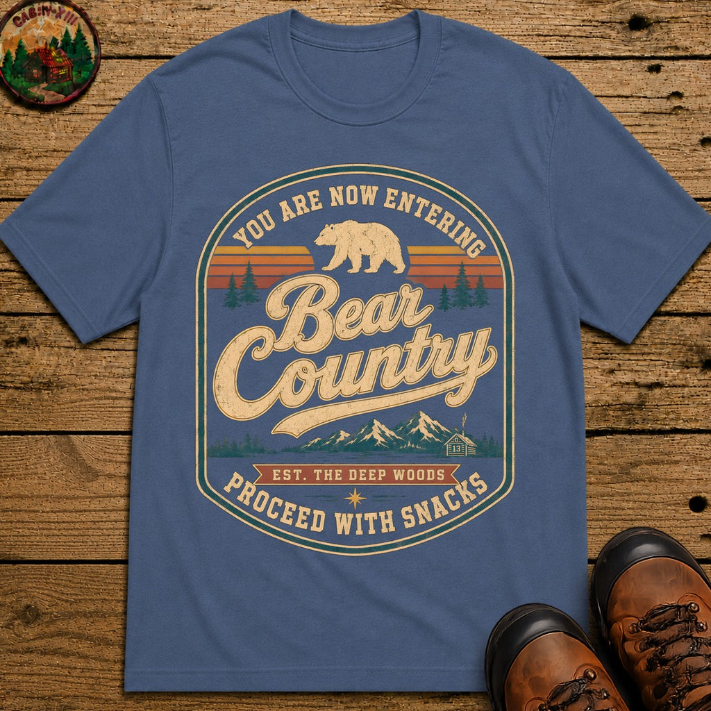 Bear Country Badge T Shirt - Blue Jean