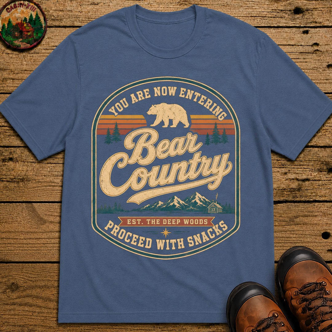 Bear Country Badge T Shirt - Blue Jean