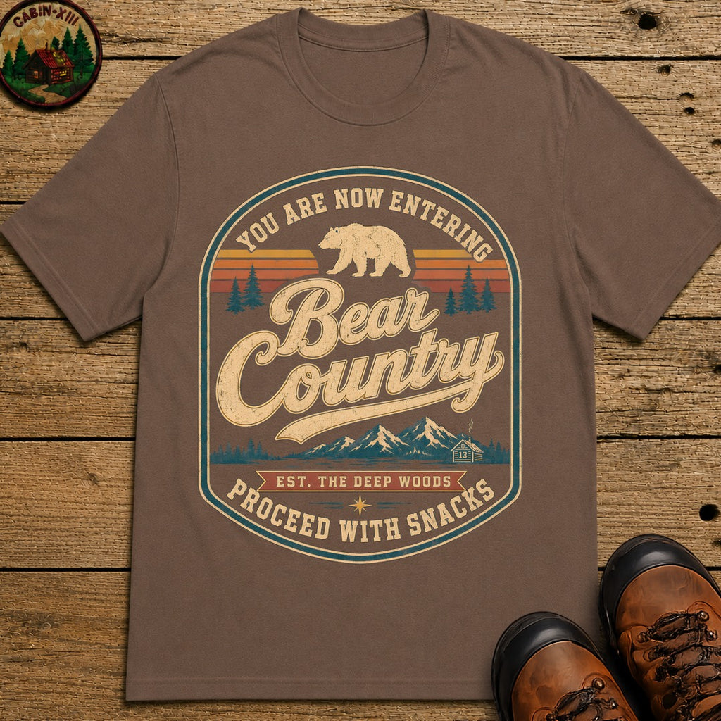 Bear Country Badge T Shirt - Espresso