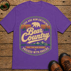 Bear Country Badge T Shirt - Grape
