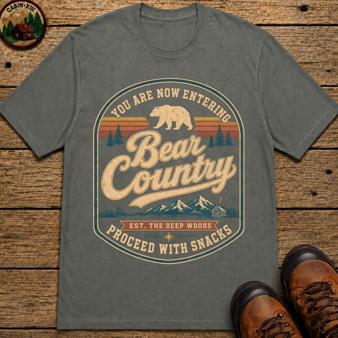 Bear Country Badge T Shirt - Pepper