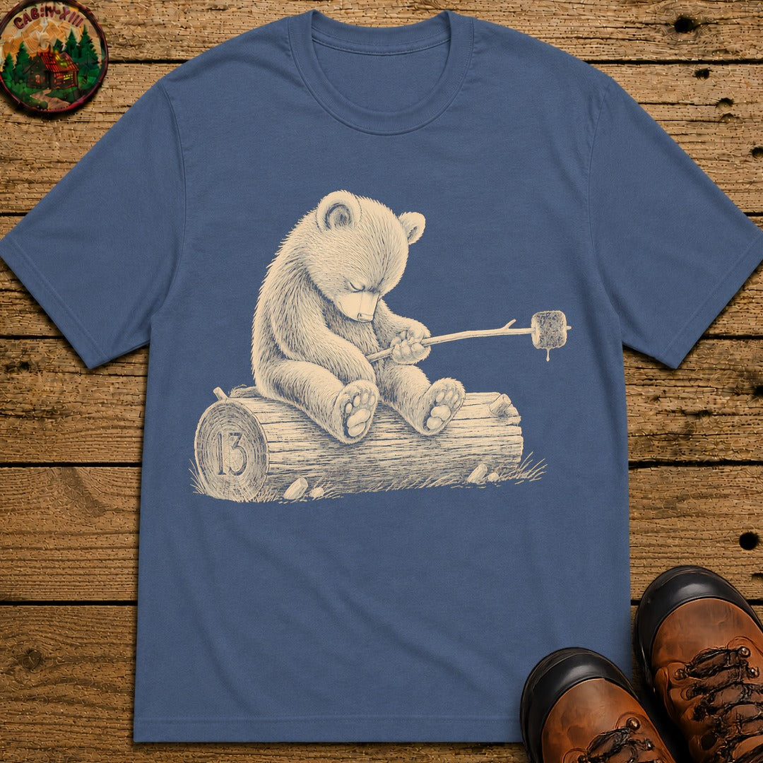 Bear Cub Marshmallow T-Shirt - Blue Jean