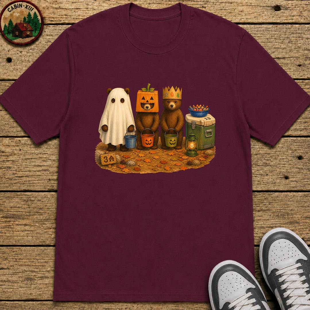 Bear Cub Trick Or Treat Halloween Kids T-Shirt - Maroon
