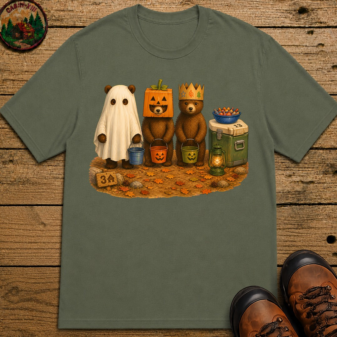 Bear Cub Trick Or Treat Halloween T-Shirt - Moss