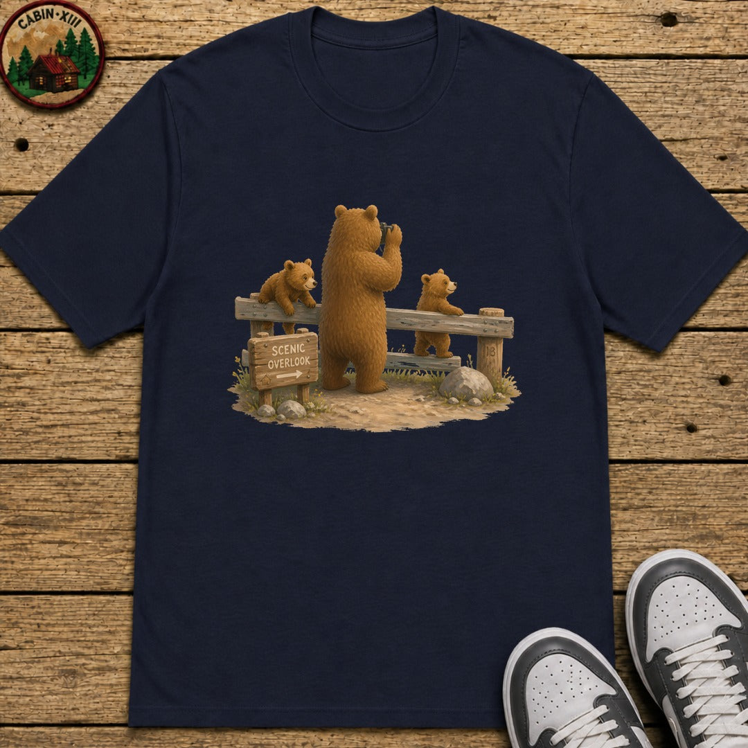 Bear Scenic View Kids T-Shirt - Navy