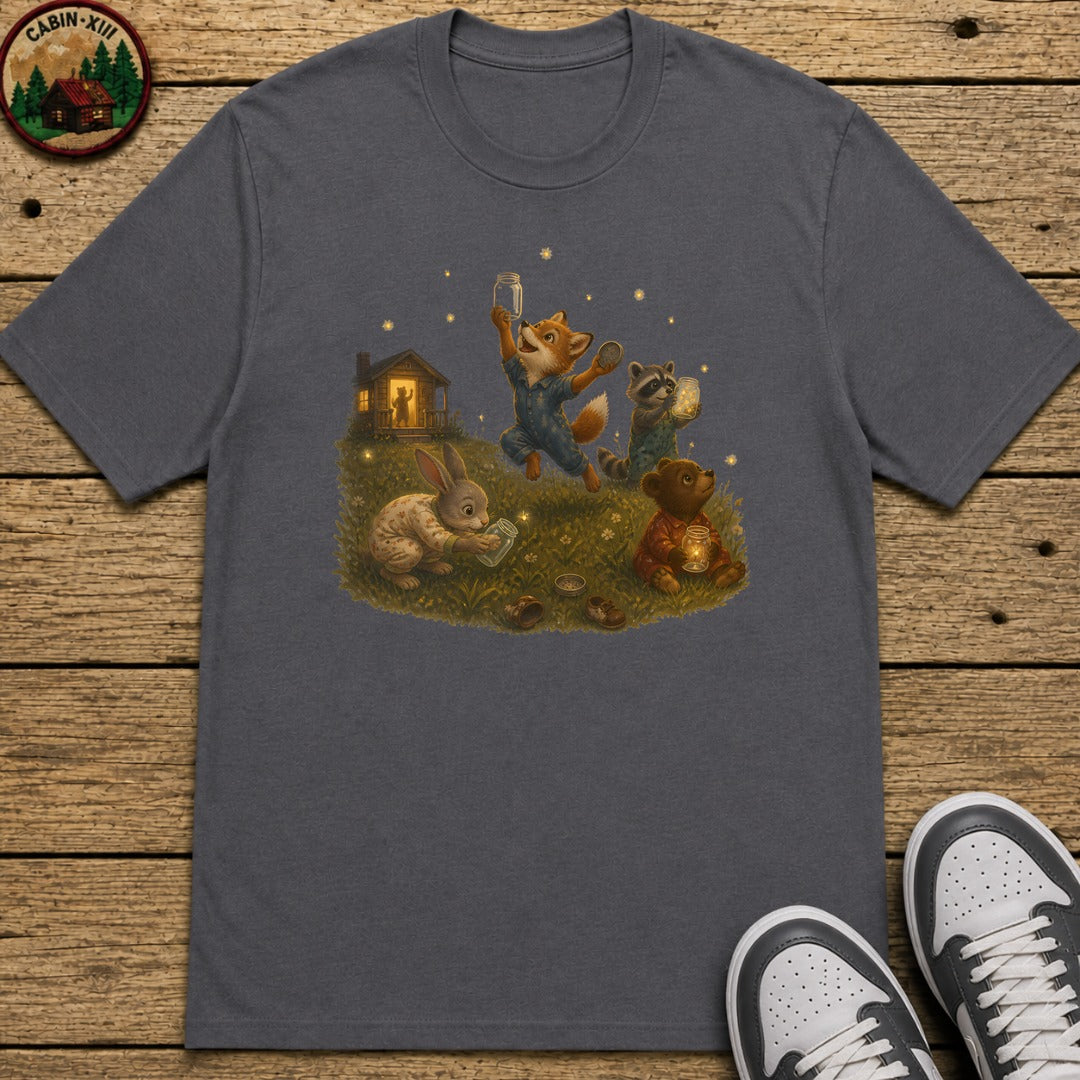 Bedtime Fireflies Kids T-Shirt - Charcoal