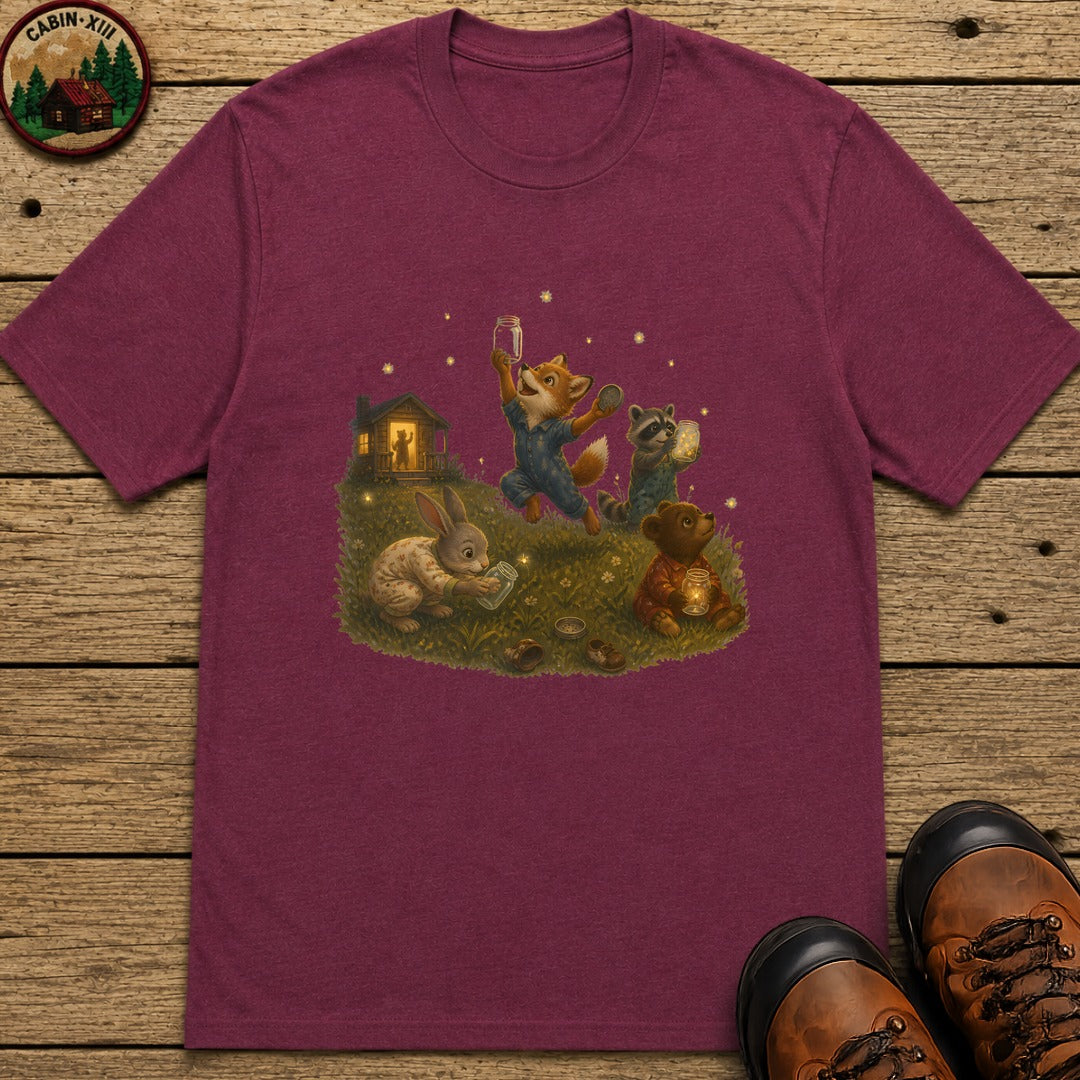 Bedtime Fireflies T-Shirt - Berry