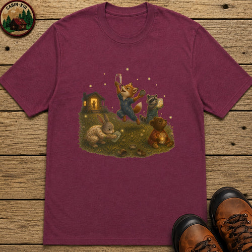 Bedtime Fireflies T-Shirt - Berry