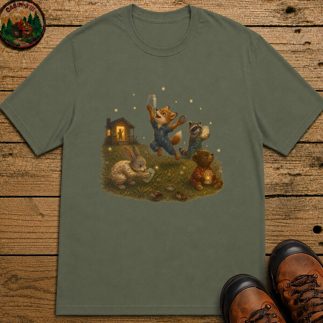 Bedtime Fireflies T-Shirt - Moss